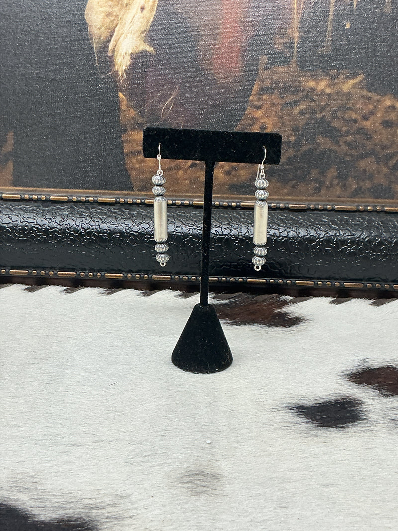 Navajo Pearl Barrel Earrings