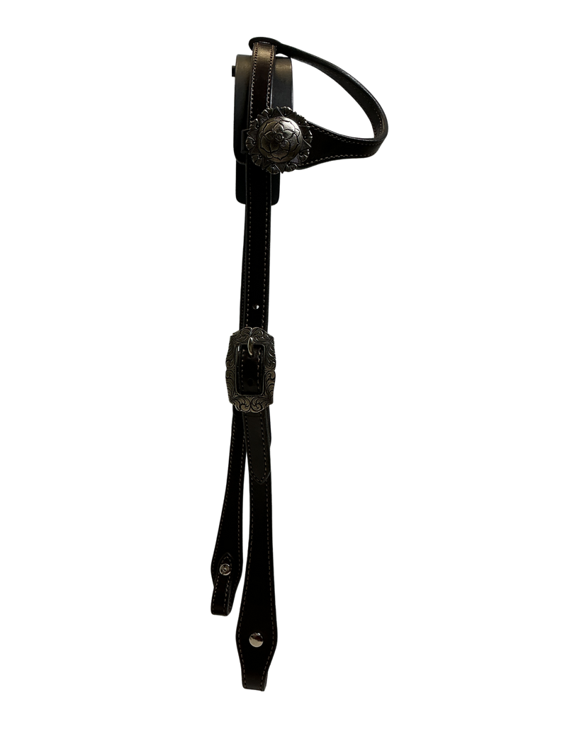 Single Ear Plain Dark w/JWP Buckles & Conchos