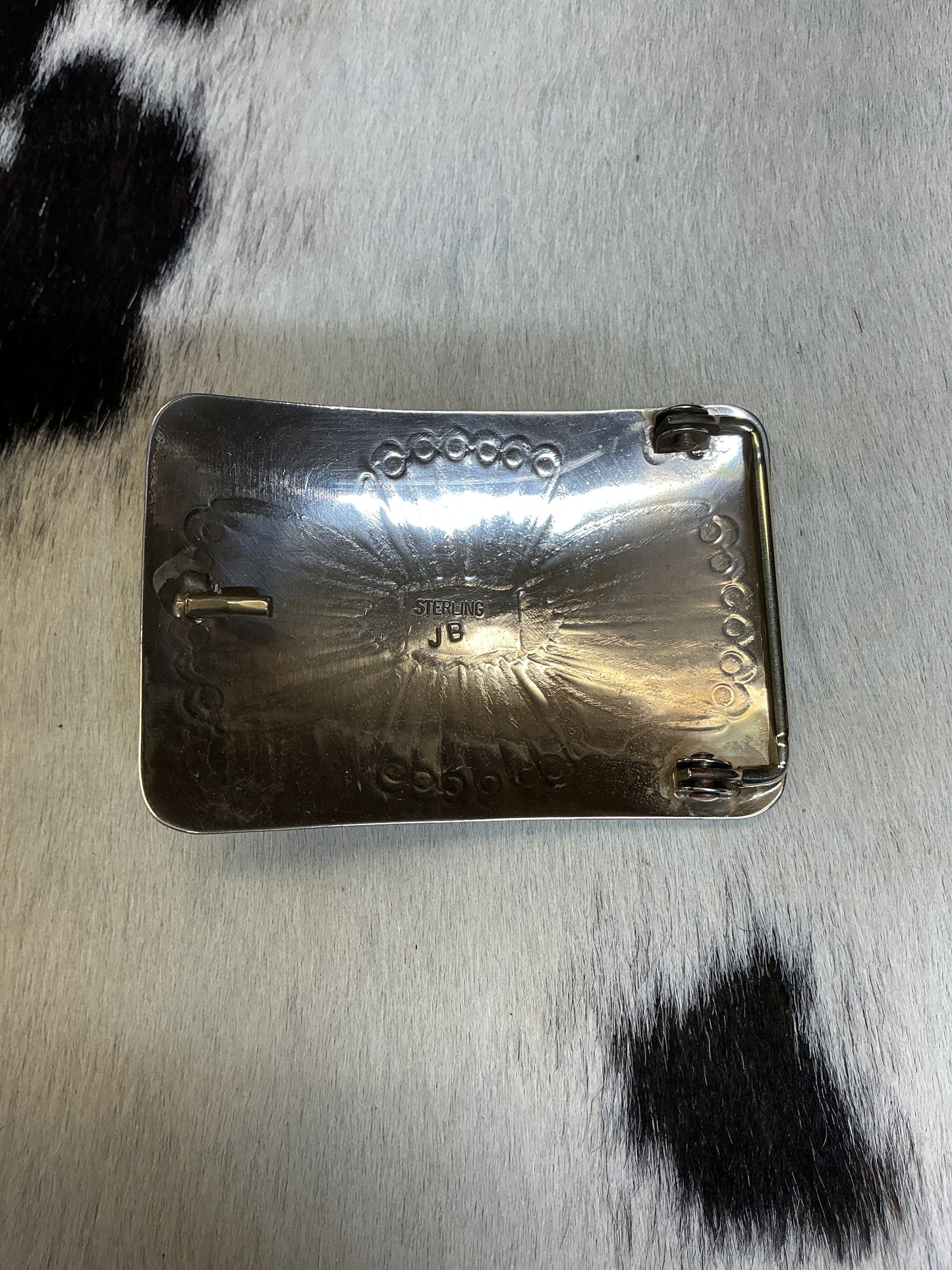 Sterling Silver w/Turquoise Stone Belt Buckle