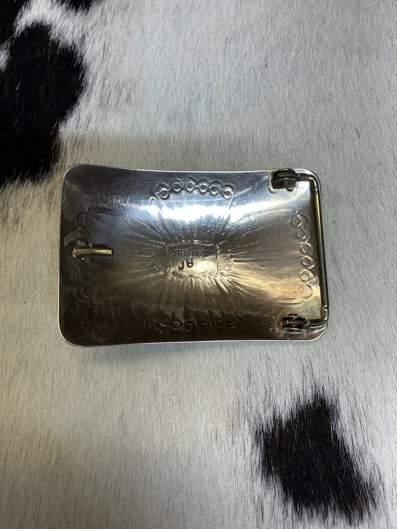 Sterling Silver w/Turquoise Stone Belt Buckle