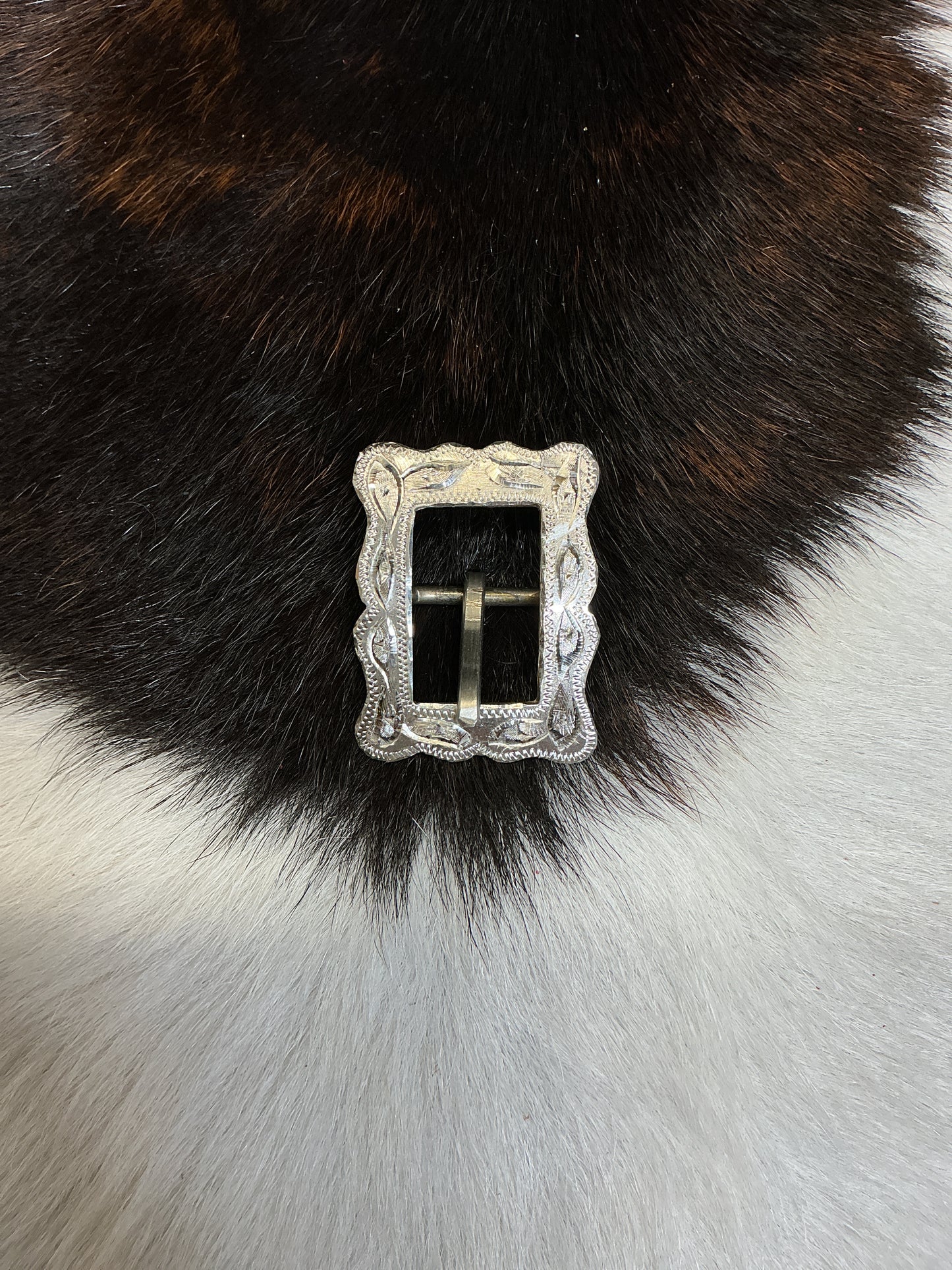 Sterling Silver 5/8” Scalloped Square Buckle