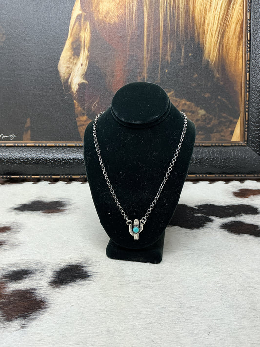 Sterling Silver Cactus Necklace