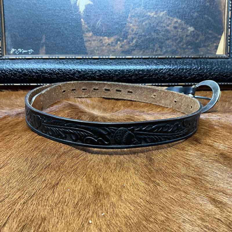 Vintage Floral Belt w/Sterling Silver Buckle Set