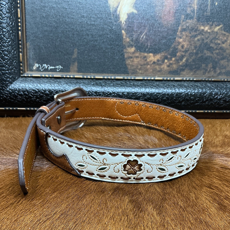 Brown w/White Accents Kids Belt