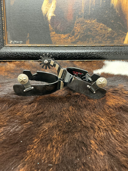 Ladies Spur Black Finish w/3 Silver Bars