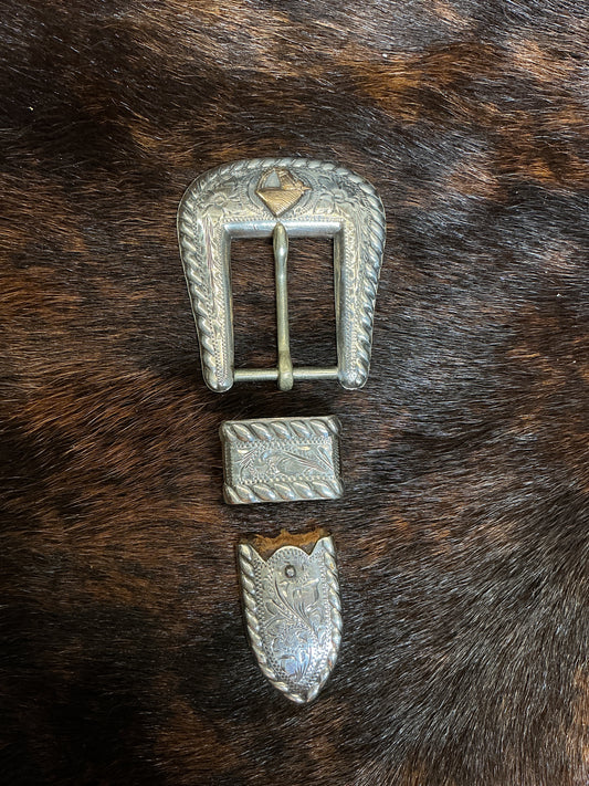 Vintage Sterling 1" Buckle Set