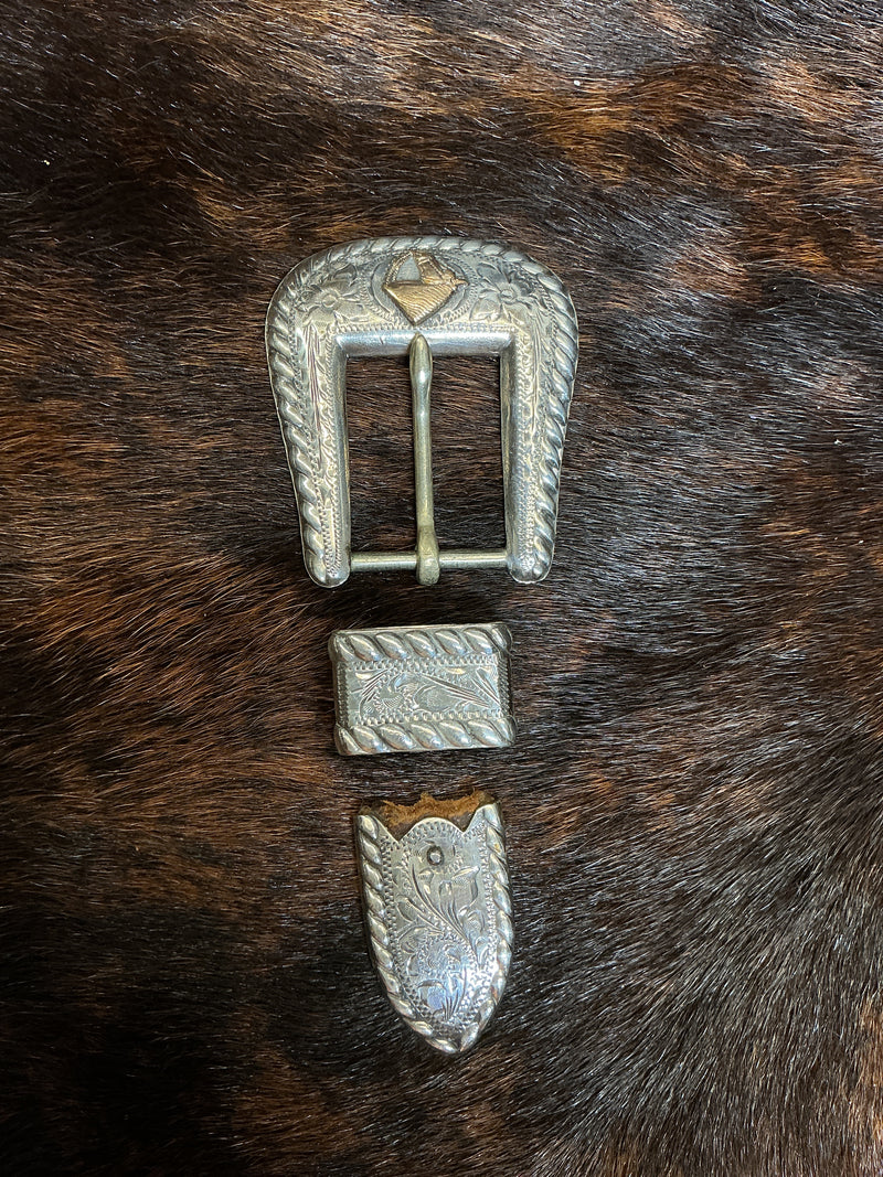 Vintage Sterling 1" Buckle Set