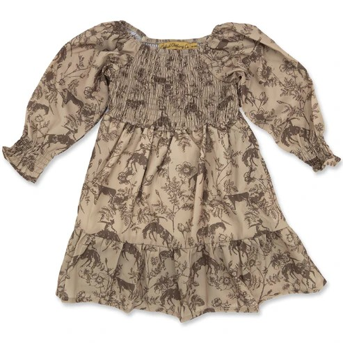 Western Daydream Tan/Brown Dress (Kids)