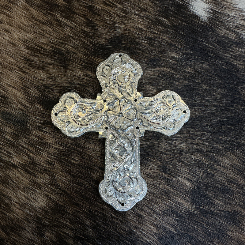 Sterling Silver Cross Cantle Concho