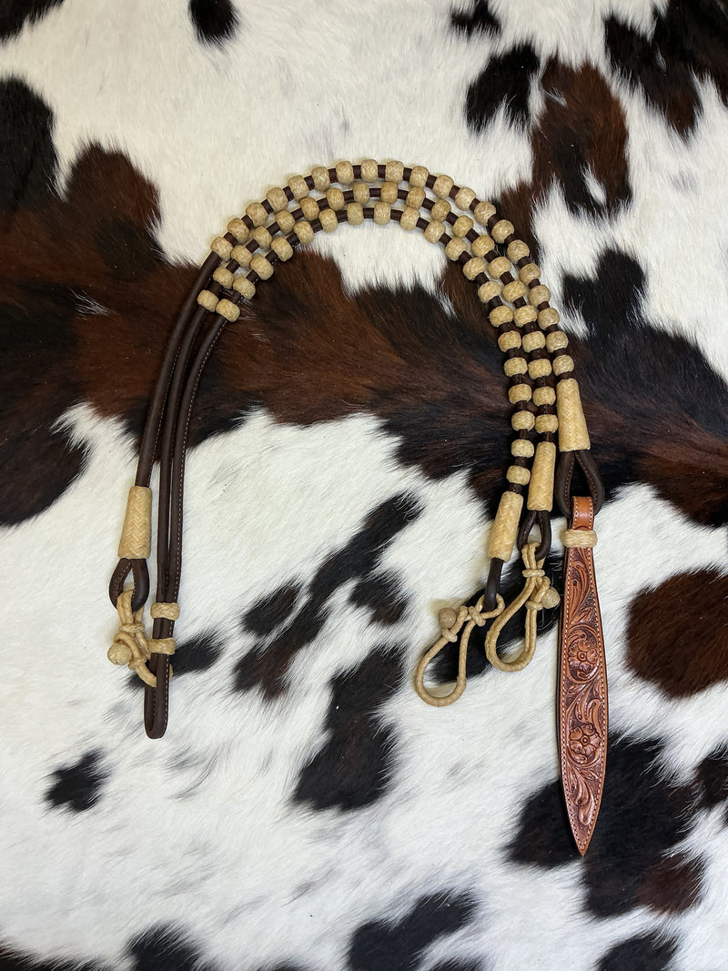 Rolled Leather Reins & Romal