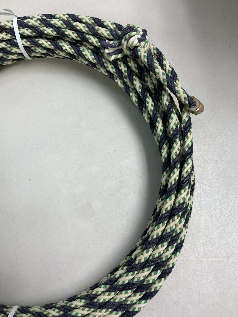5/16" 60' Waxed Cotton - Green, Blue & White