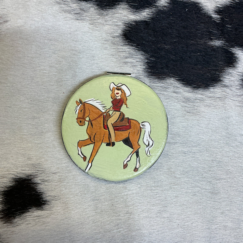 Hand Painted Compact Mirror