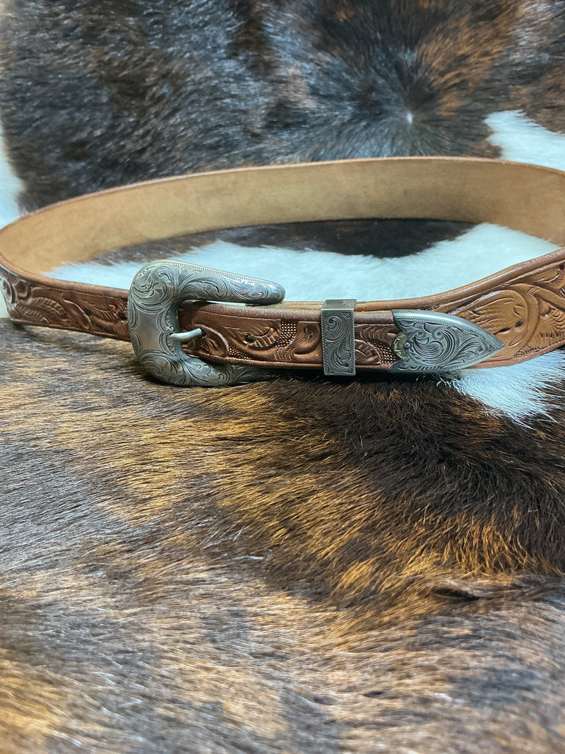 Vintage Hamley Floral Belt w/Sterling Silver