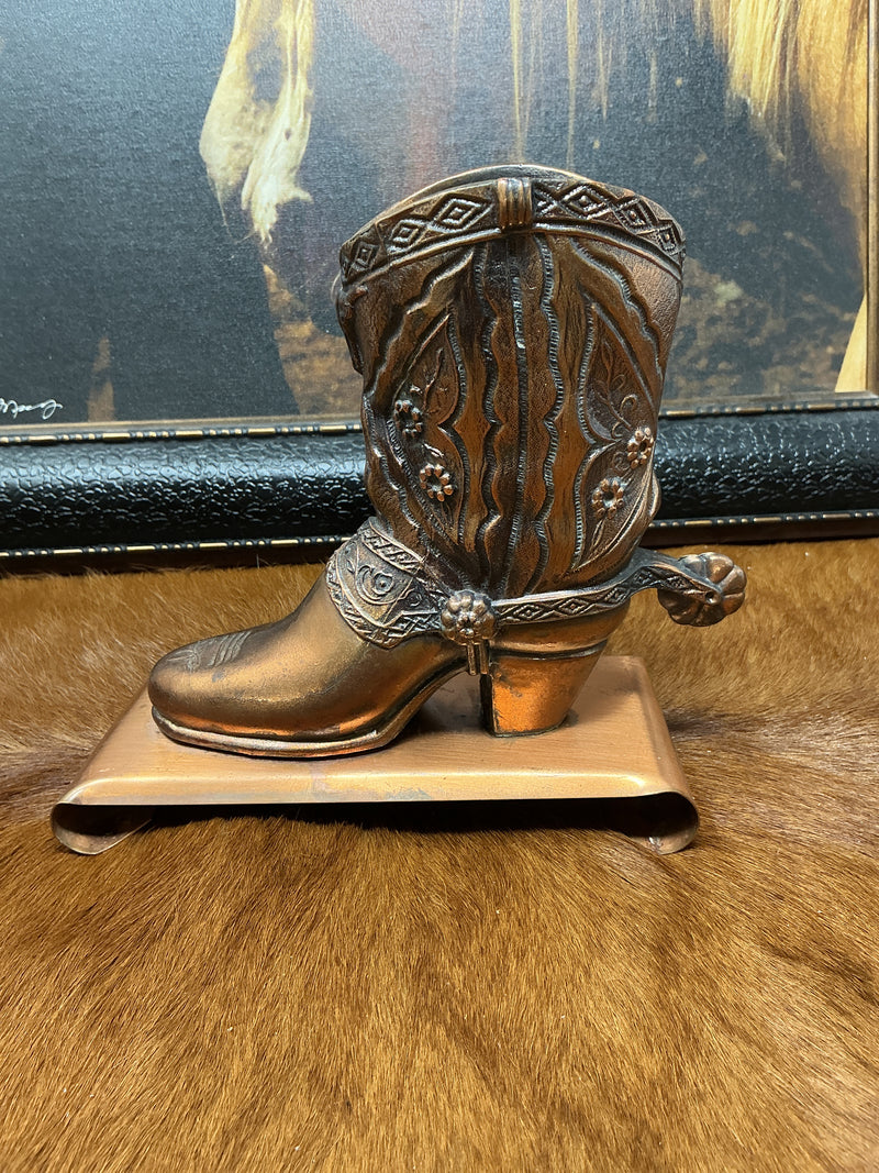 Vintage Copper Cowboy Boot w/Spur