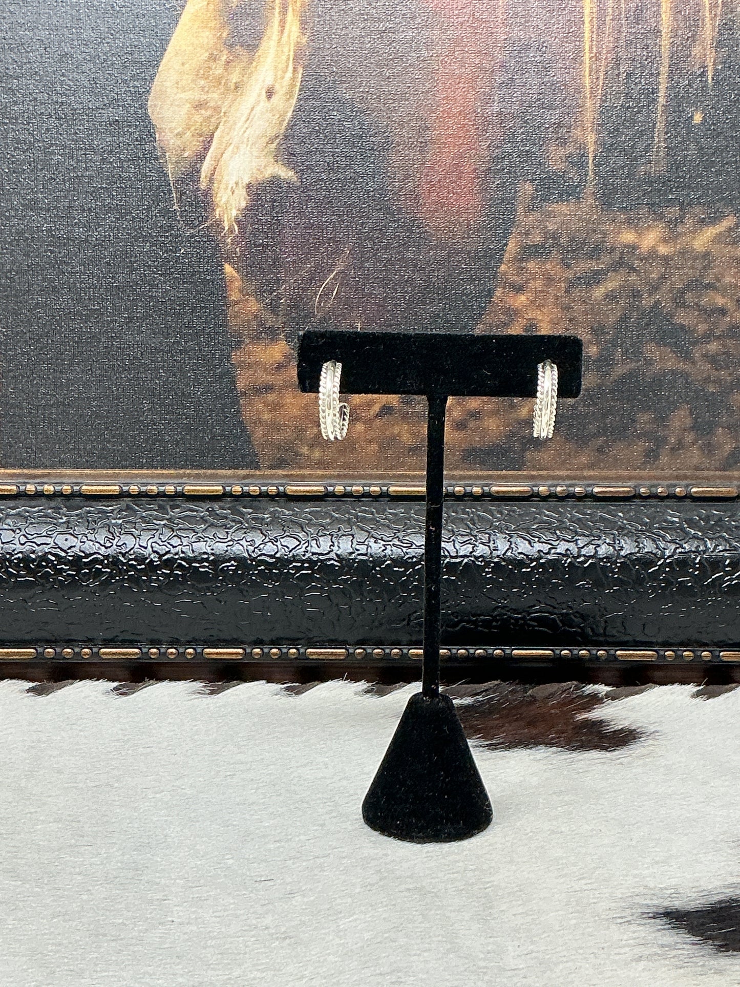 Navajo Sterling Silver Hoop Earrings