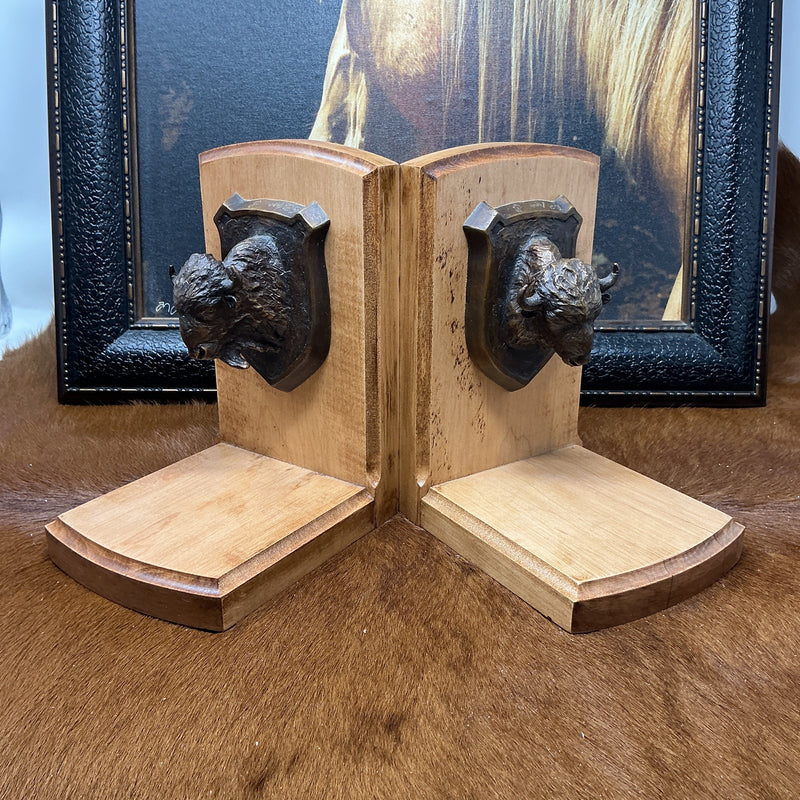 Bronze Bison Book Ends