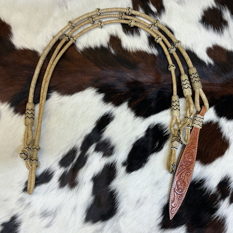 8 Plait 15 Button w/Accents Romal Reins