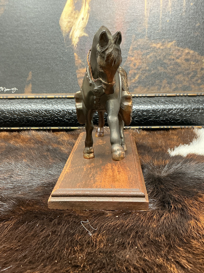 Rare Coppertone Horse w/Wood Base