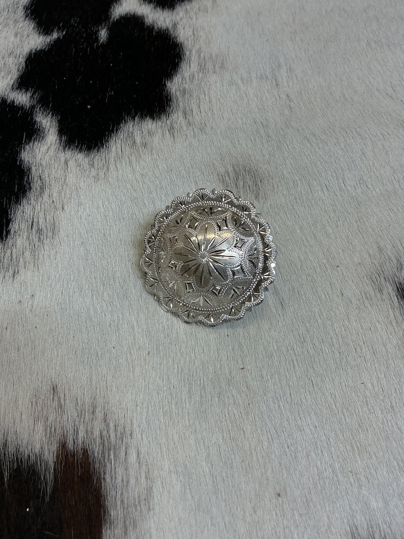 Sterling Silver Loopback Scalloped Concho