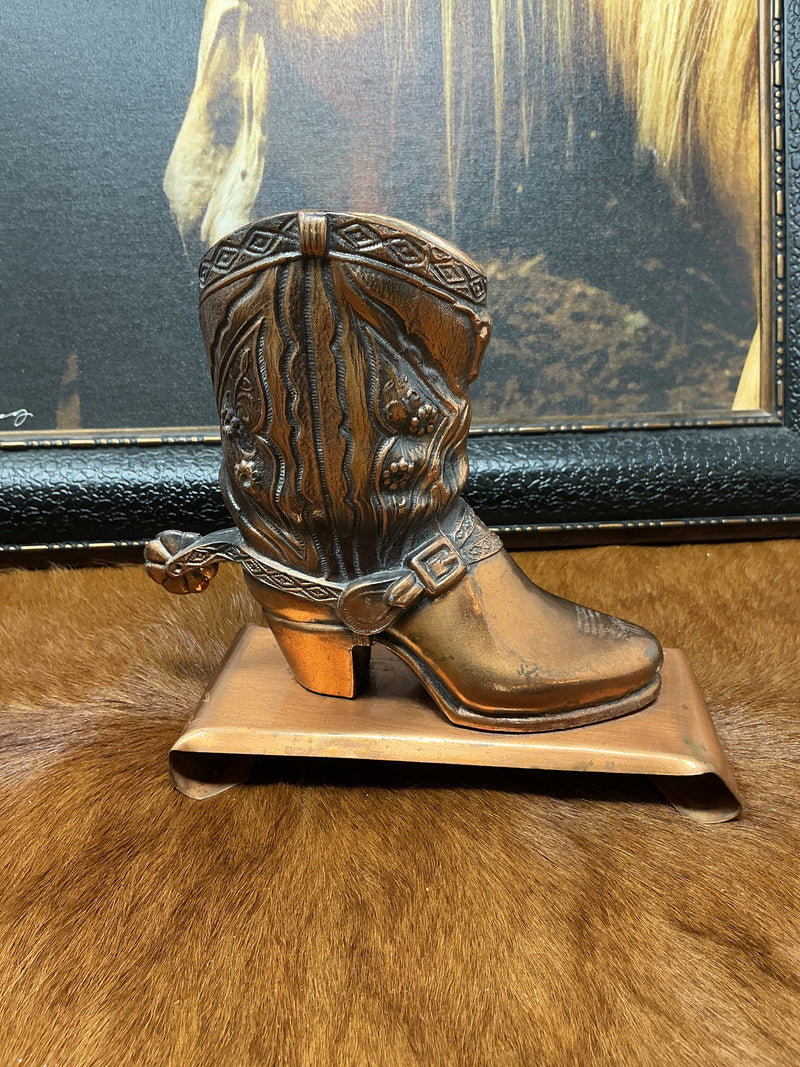 Vintage Copper Cowboy Boot w/Spur