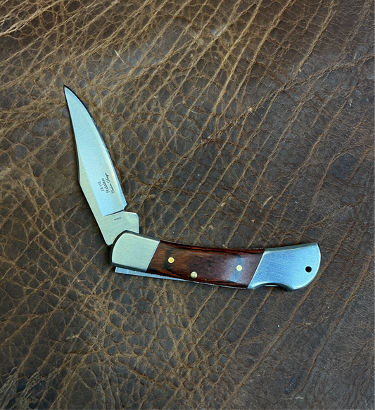 Single Blade Folding Knife w/Wood Handle