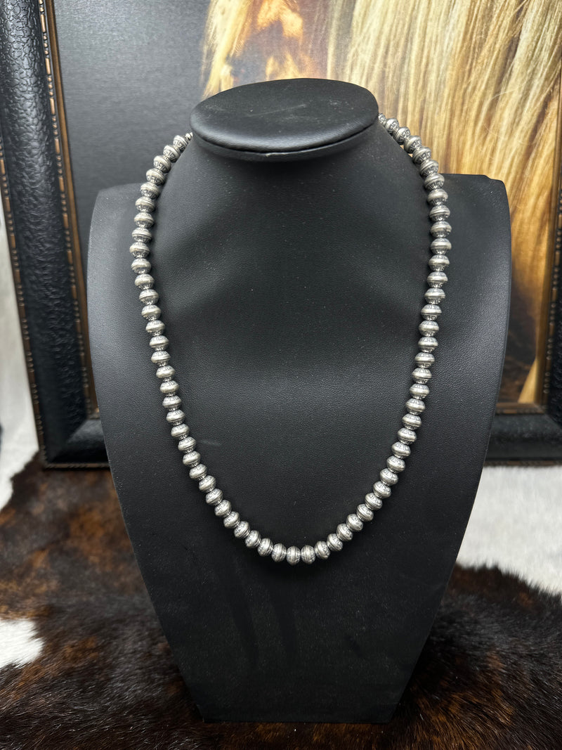 Navajo Pearl Stamped Necklace