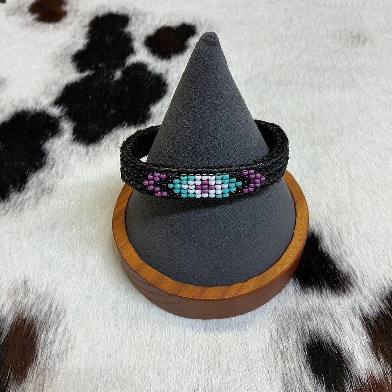 Braided Horsehair Bracelet w/Overlaid Beads