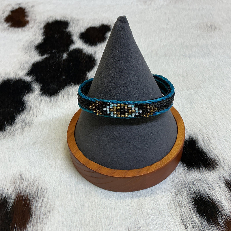 Braided Horsehair Bracelet w/Overlaid Beads