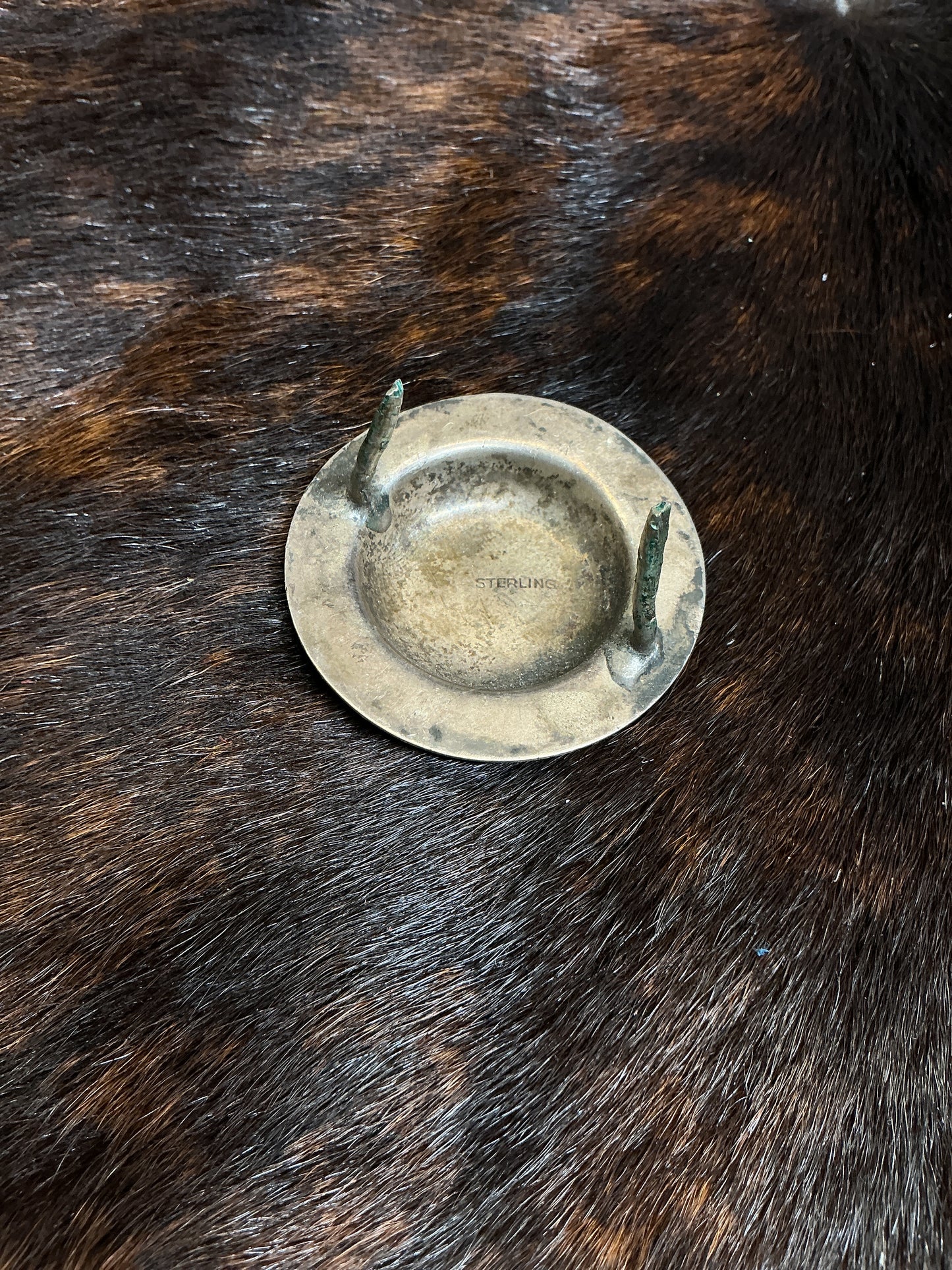 Vintage 2” Sterling Silver Concho w/Brads