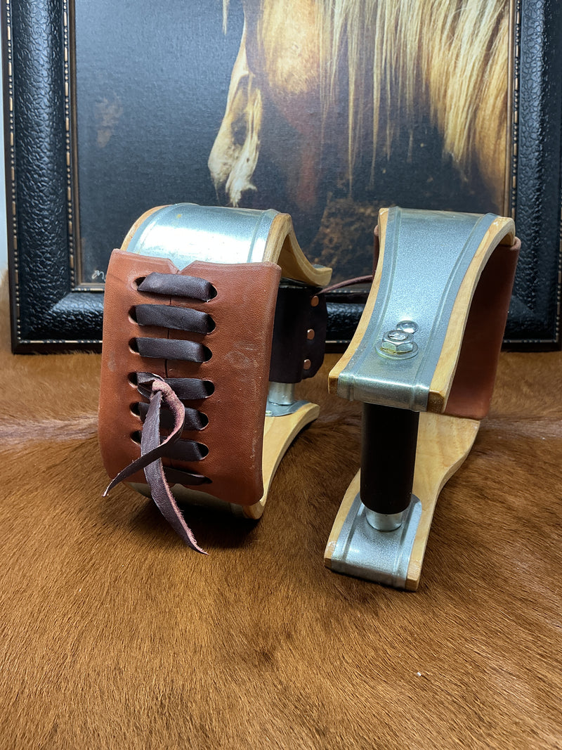 3" Tin Bound w/Leather Tread Stirrup