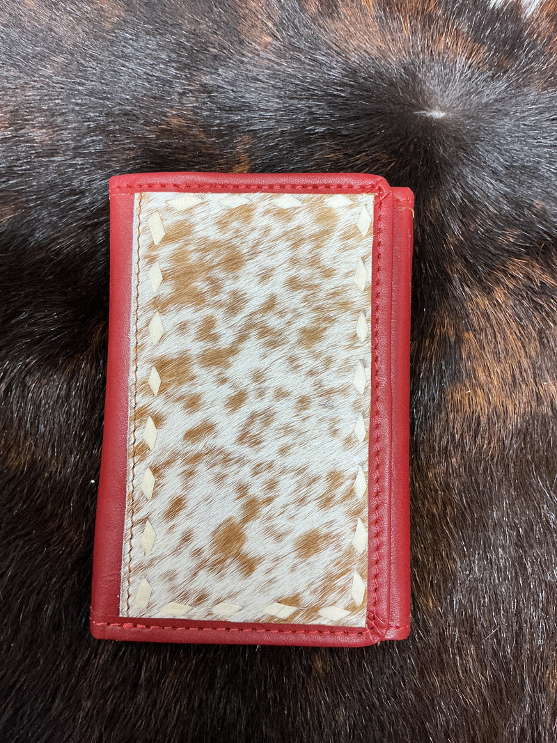 Trifold Wallet w/Cowhide & Buckstitching