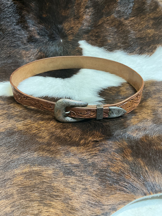 Vintage Hamley Floral Belt w/Sterling Silver