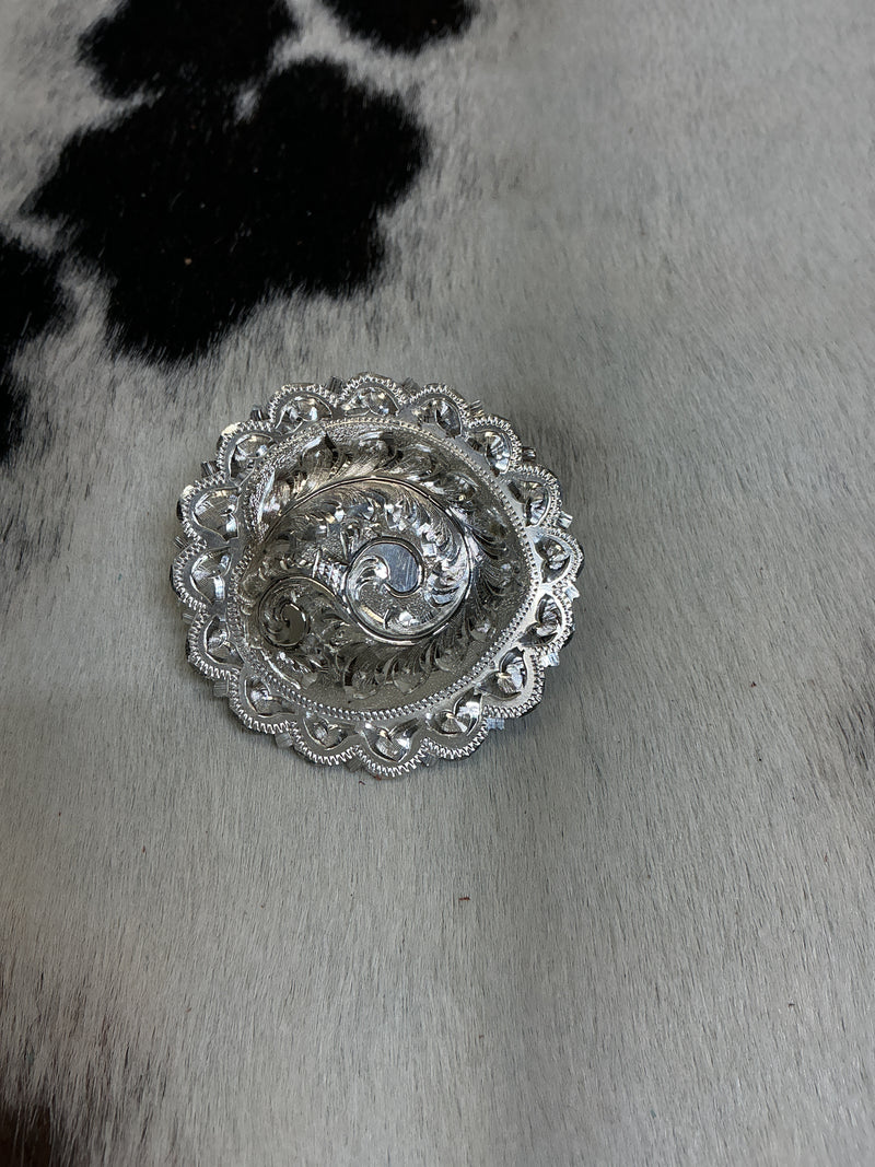 Sterling Silver Loopback Scalloped Concho