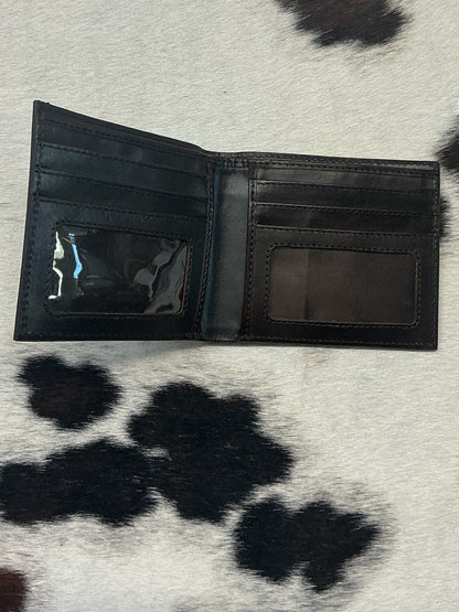 Bi-Fold Floral Carved Wallet