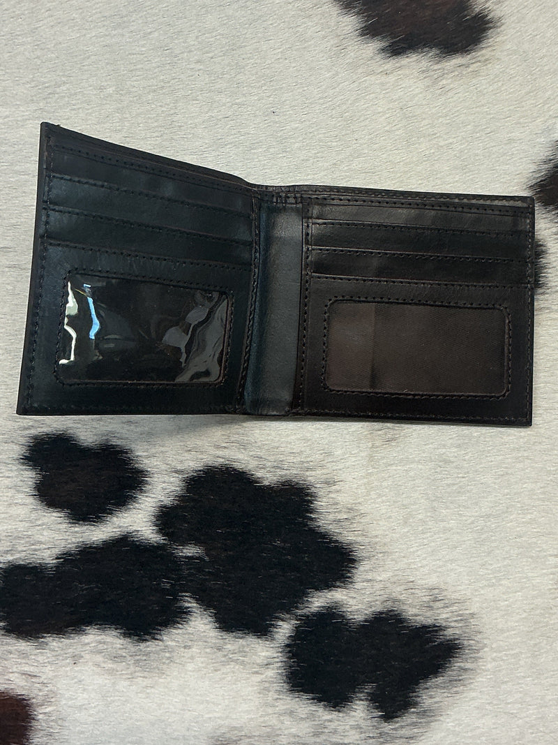 Bi-Fold Floral Carved Wallet