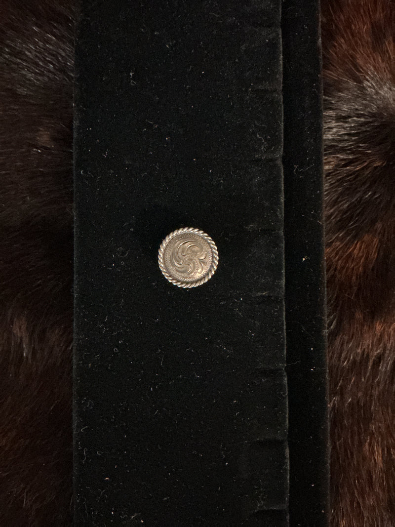 Oakdale Rope Concho - Antique Silver Plate