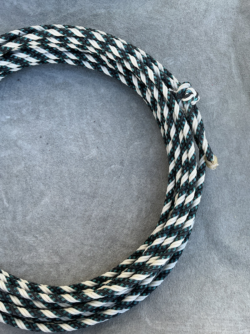 5/16" 60' Waxed Cotton - Teal , Black & White