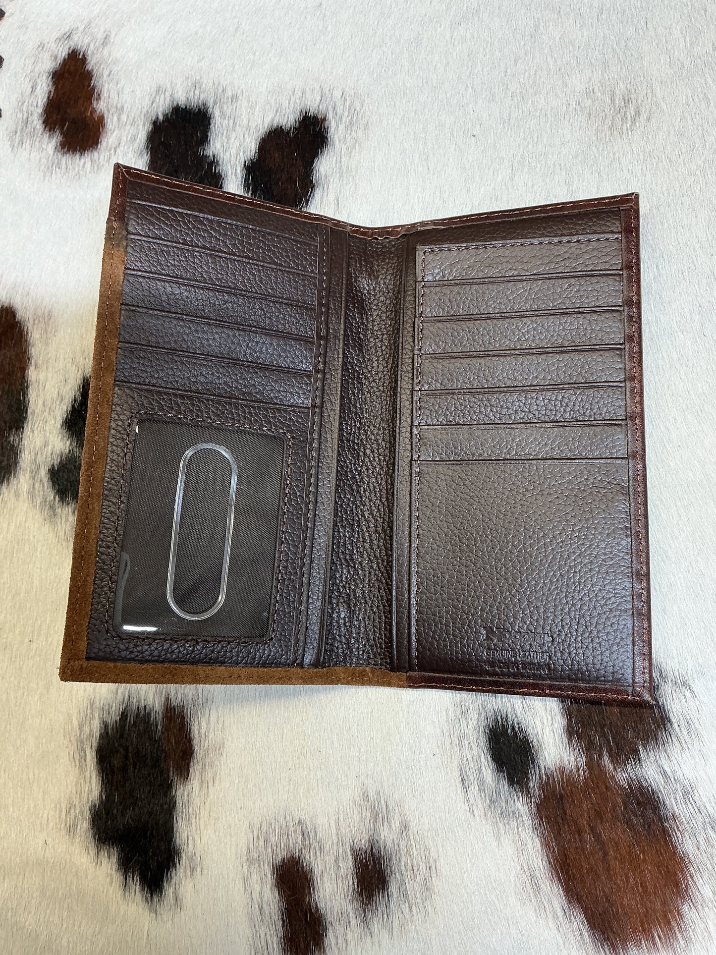 Roughout w/Floral Accent Checkbook Wallet