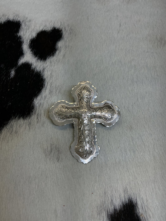 Sterling Silver Cross Barrette- 2 1/2" x 2 7/8"
