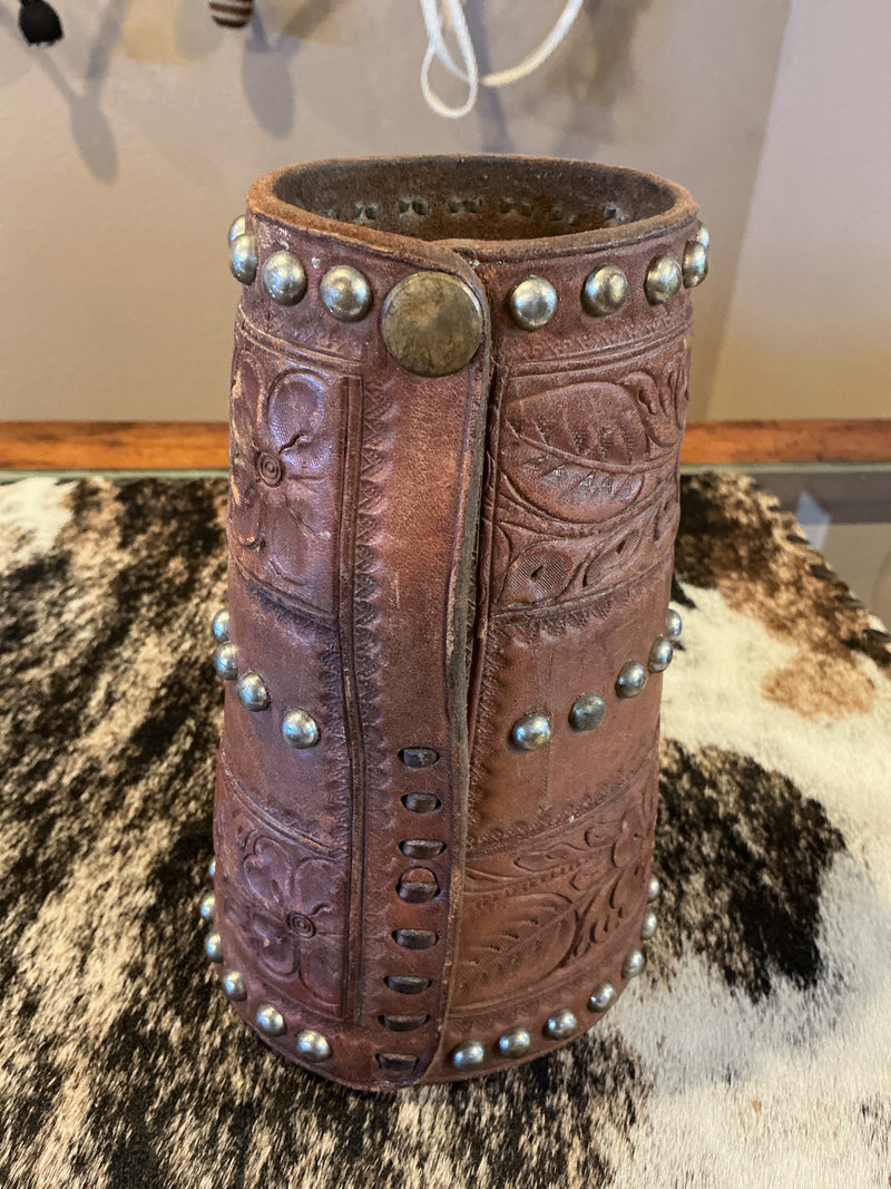 Vintage Leather Cuffs w/silver spots