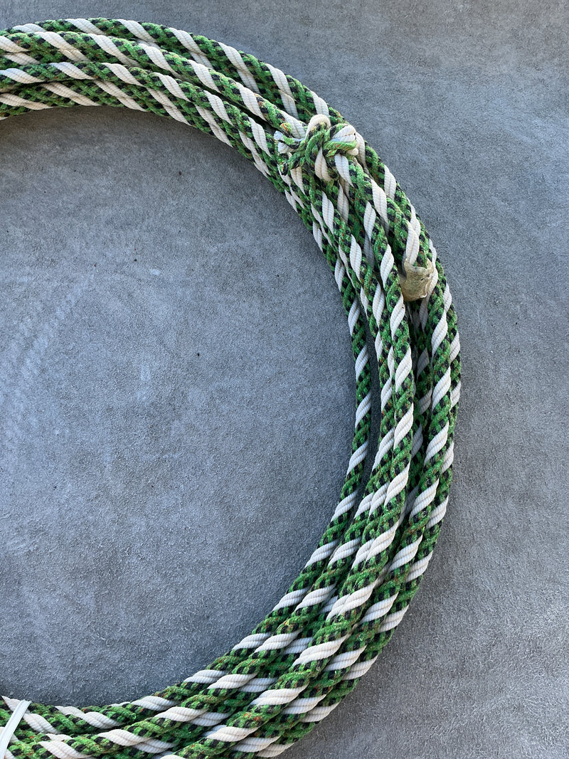 5/16" 60' Waxed Cotton - Green, Blue & White