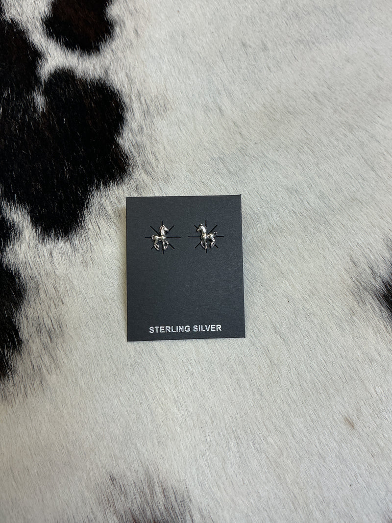 Sterling Silver Colt Earrings