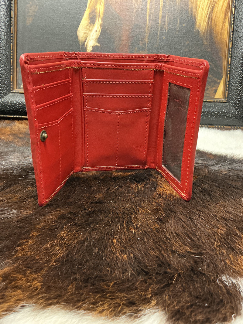 Trifold Wallet w/Cowhide & Buckstitching