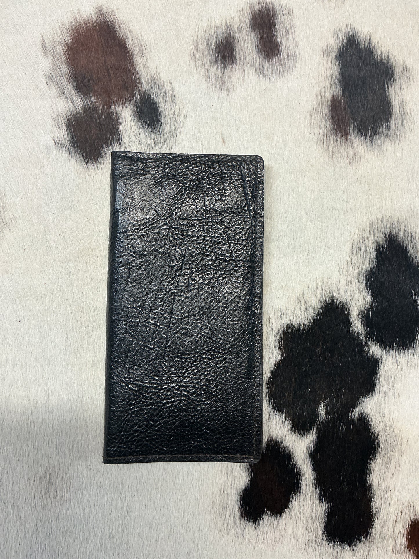 Black Leather Checkbook Wallet