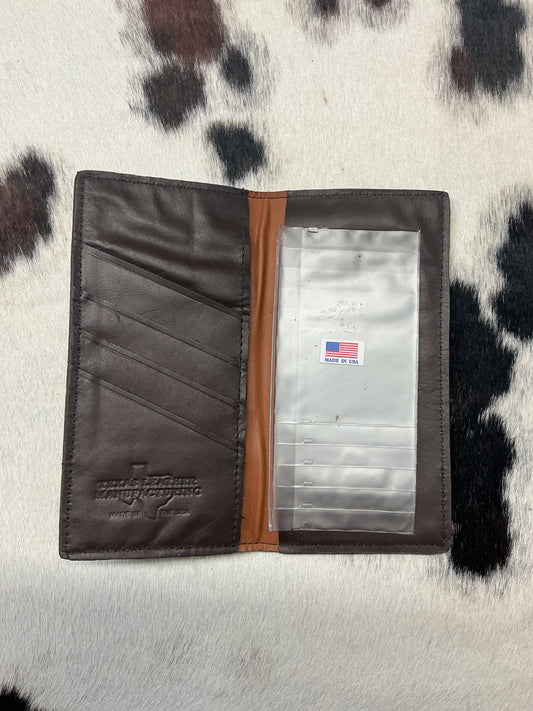 Black Leather Checkbook Wallet