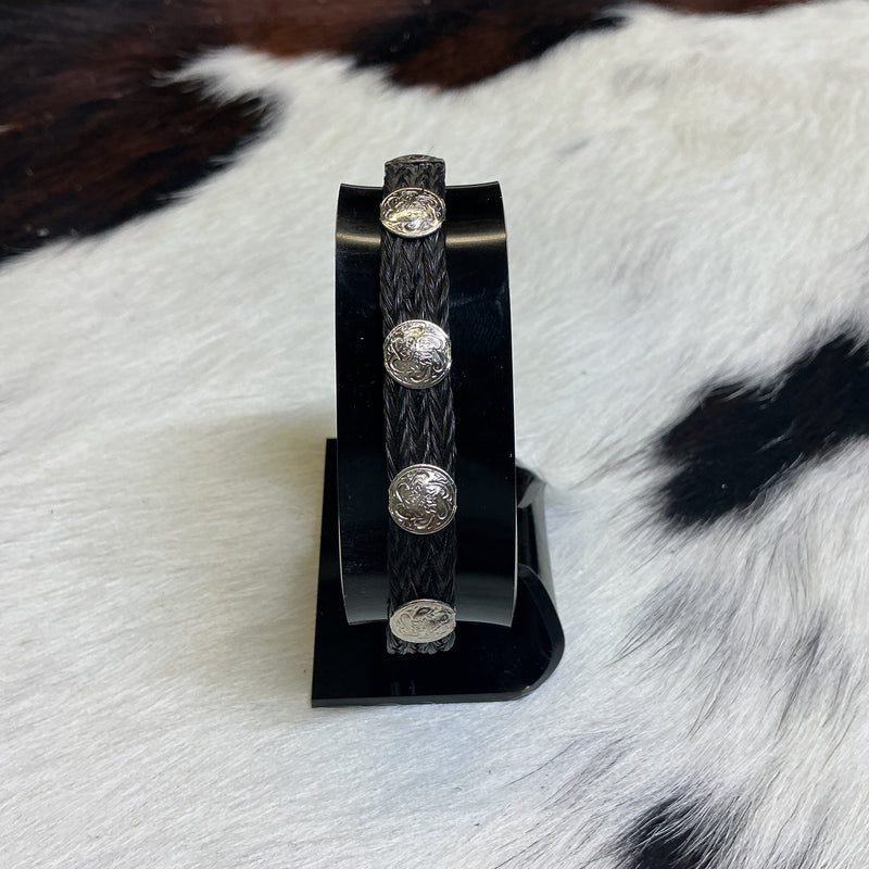 Braided Horsehair w/Conchos Bracelet
