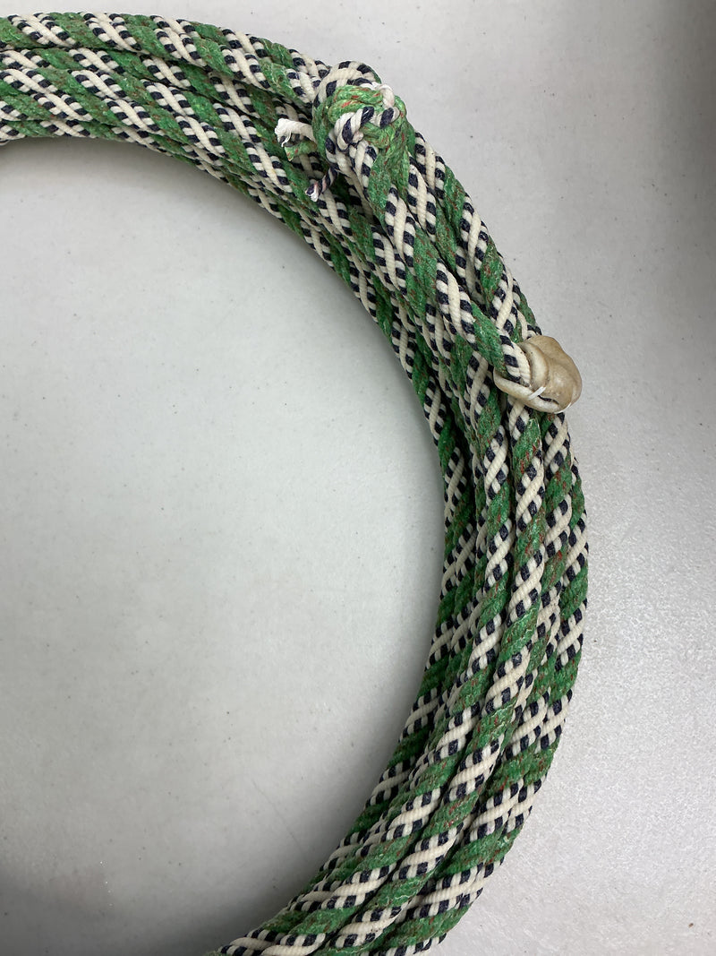 5/16" 60' Waxed Cotton - Green, Blue & White