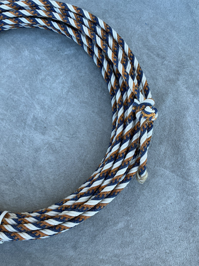 5/16" 60' Waxed Cotton - Yellow, Blue & White