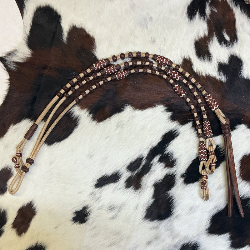 24 Plait Oklahoma Colored Buttons Reins & Romal