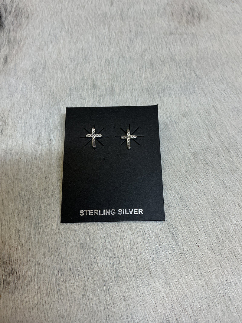 Sterling Silver Cross Earrings